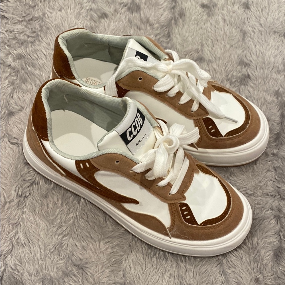 NEW Brown and White Sneakers